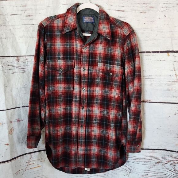 Pendleton Vintage Wool Button Front Shirt Size 15.5 - Picture 1 of 5